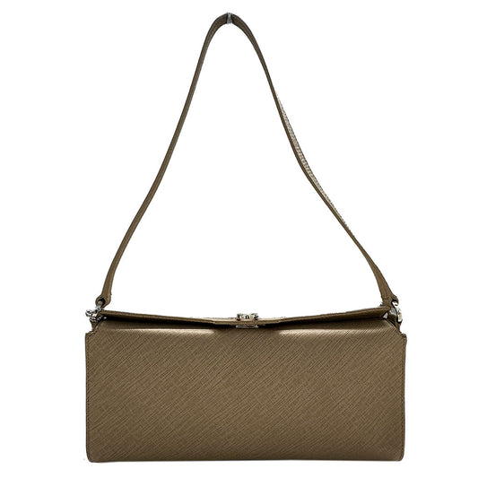 Ferragamo フェラガモ ショルダーバッグ ガンチーニ ベージュ シルバー金具 レザー レディース 【中古】