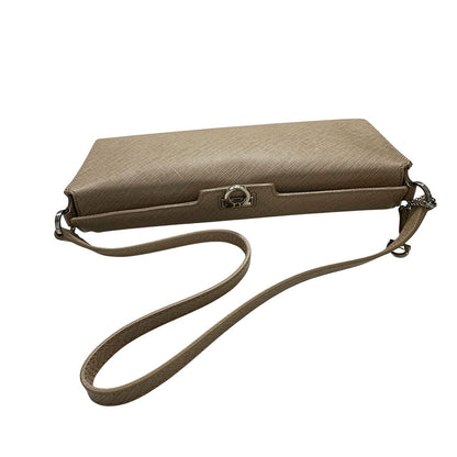 Ferragamo フェラガモ ショルダーバッグ ガンチーニ ベージュ シルバー金具 レザー レディース 【中古】