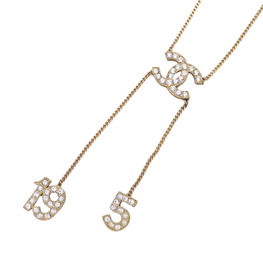 CHANEL シャネル ネックレス ココマーク No.5 No.19 GP ラインストーン ゴールド レディース 【中古】