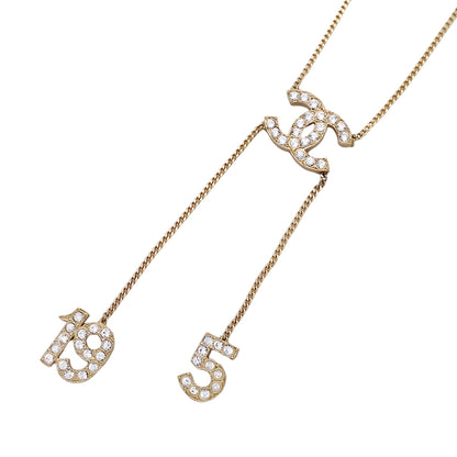 CHANEL シャネル ネックレス ココマーク No.5 No.19 GP ラインストーン ゴールド レディース 【中古】