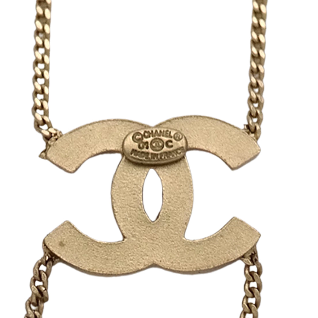 CHANEL シャネル ネックレス ココマーク No.5 No.19 GP ラインストーン ゴールド レディース 【中古】