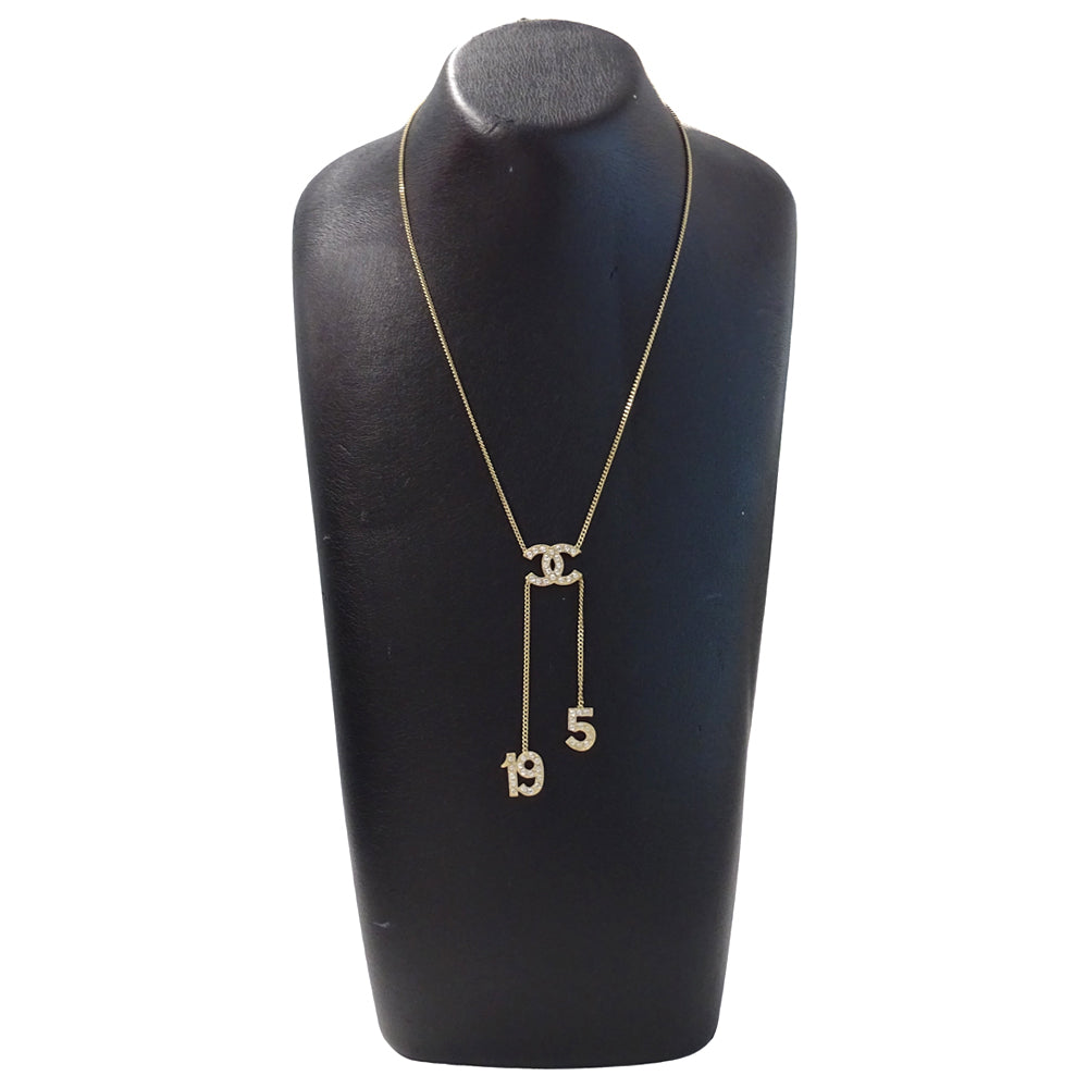 CHANEL シャネル ネックレス ココマーク No.5 No.19 GP ラインストーン ゴールド レディース 【中古】