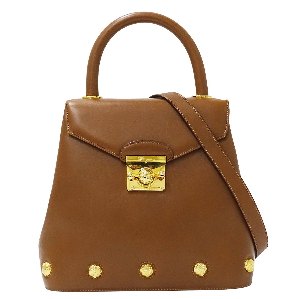 Ferragamo フェラガモ 2wayバッグ ブラウン DQ-21 1668 レザー レディース 【中古】