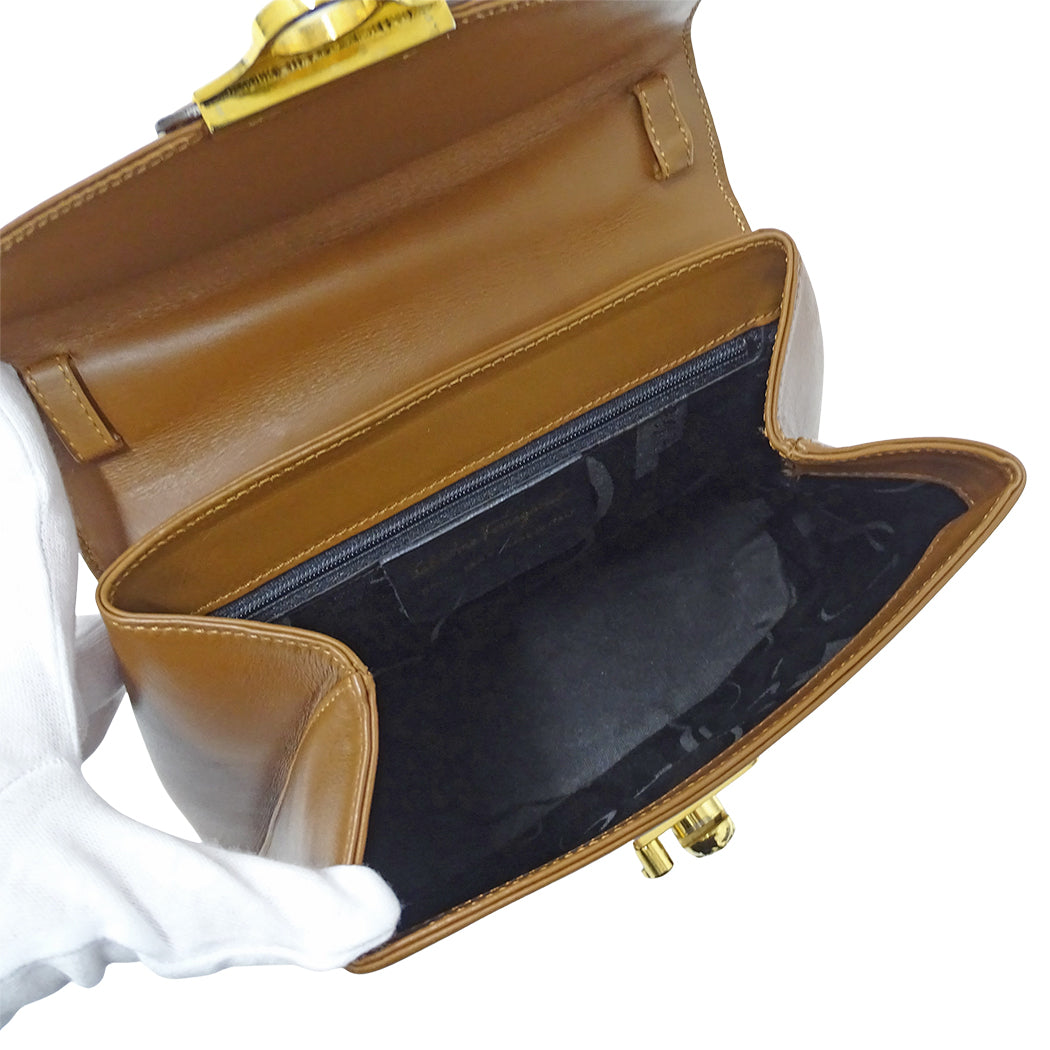 Ferragamo フェラガモ 2wayバッグ ブラウン DQ-21 1668 レザー レディース 【中古】