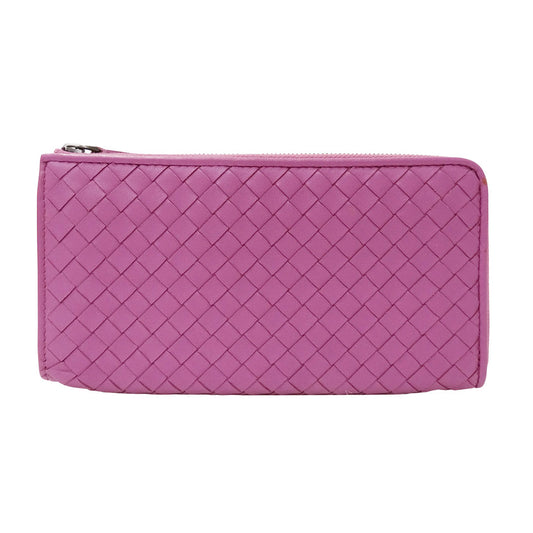 BOTTEGAVENETA ボッテガ・ヴェネタ 長財布 イントレチャート パープル レザー レディース 【中古】