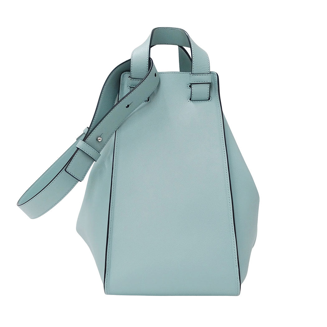 LOEWE ロエベ ハンモック ミディアム 2wayバッグ アナグラム ライトブルー レザー レディース 【中古】