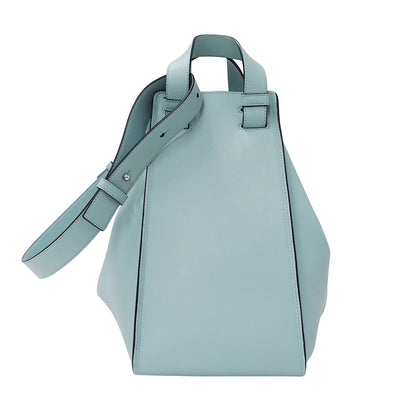 LOEWE ロエベ ハンモック ミディアム 2wayバッグ アナグラム ライトブルー レザー レディース 【中古】