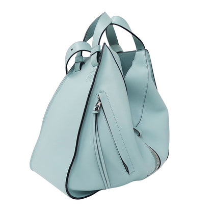 LOEWE ロエベ ハンモック ミディアム 2wayバッグ アナグラム ライトブルー レザー レディース 【中古】