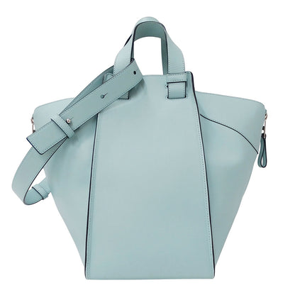 LOEWE ロエベ ハンモック ミディアム 2wayバッグ アナグラム ライトブルー レザー レディース 【中古】