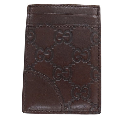 GUCCI グッチ カードケース シマ ブラウン 154666 パスケース レディース メンズ 【中古】