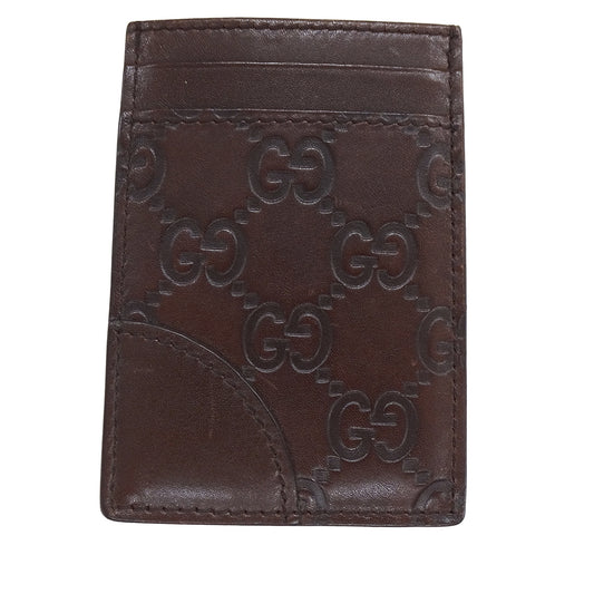 GUCCI グッチ カードケース シマ ブラウン 154666 パスケース レディース メンズ 【中古】