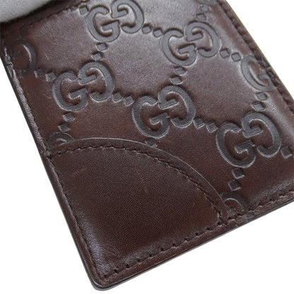 GUCCI グッチ カードケース シマ ブラウン 154666 パスケース レディース メンズ 【中古】