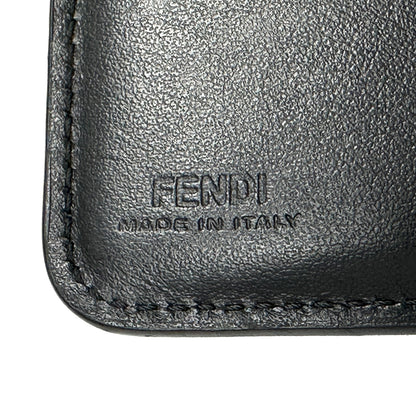 FENDI フェンディ 二つ折り財布 FFダイヤモンド ブラック 8M0490 レザー レディース メンズ 【中古】
