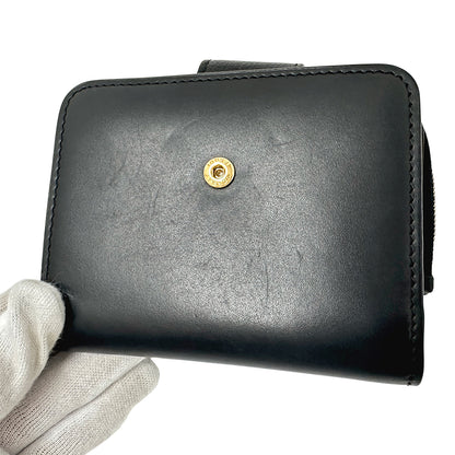 FENDI フェンディ 二つ折り財布 FFダイヤモンド ブラック 8M0490 レザー レディース メンズ 【中古】