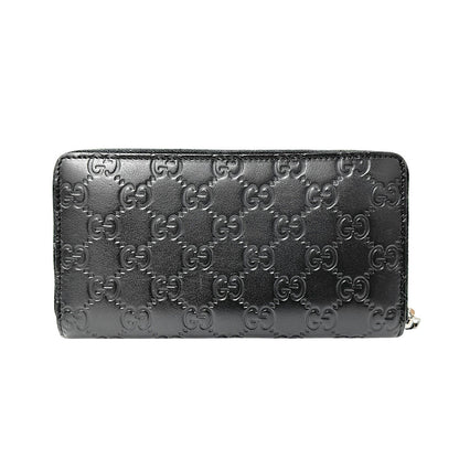 GUCCI グッチ 長財布 シマ ブラック 307987 シマレザー レディース メンズ 【中古】