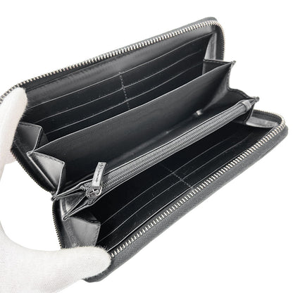 GUCCI グッチ 長財布 シマ ブラック 307987 シマレザー レディース メンズ 【中古】