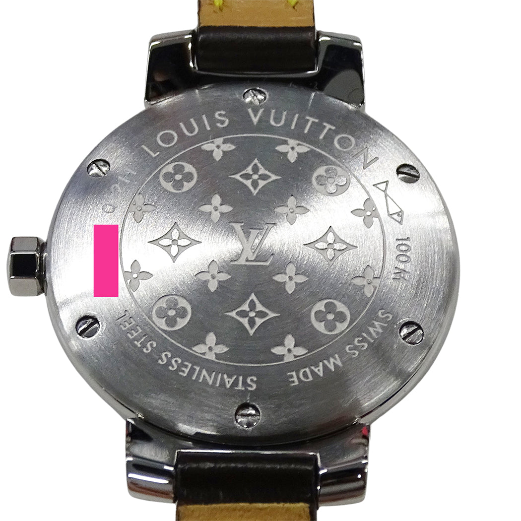 LOUIS VUITTON ルイ・ヴィトン タンブール トリプルコイルド Q1211 レディース 腕時計 クオーツ QZ ステンレス レザー 磨き済み【中古】