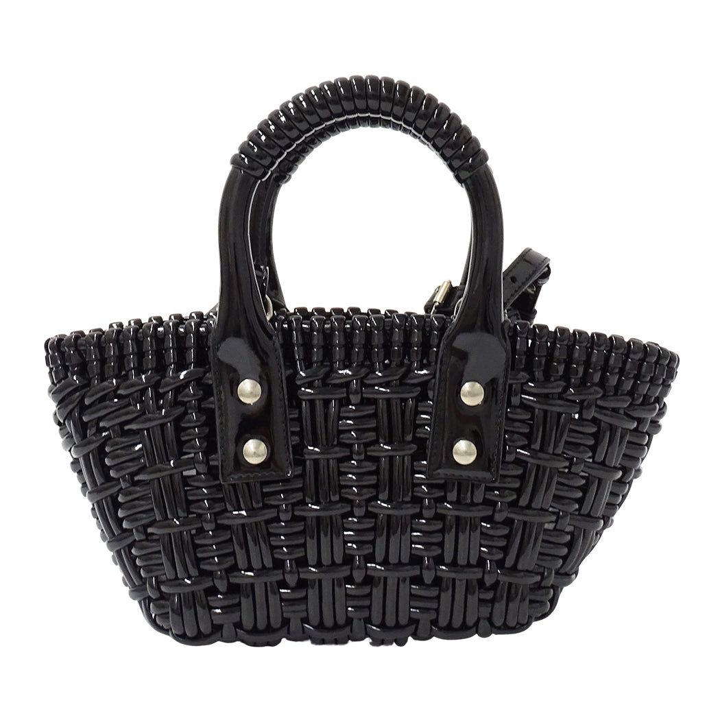 BALENCIAGA バレンシアガ ビストロ XXS 2wayバッグ ブラック 678028 エナメル レディース 【中古】