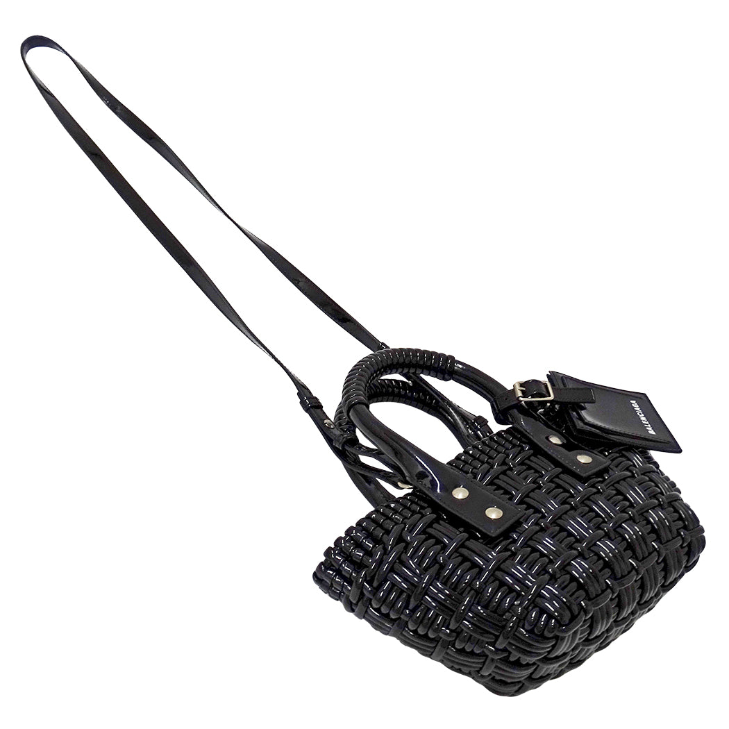BALENCIAGA バレンシアガ ビストロ XXS 2wayバッグ ブラック 678028 エナメル レディース 【中古】