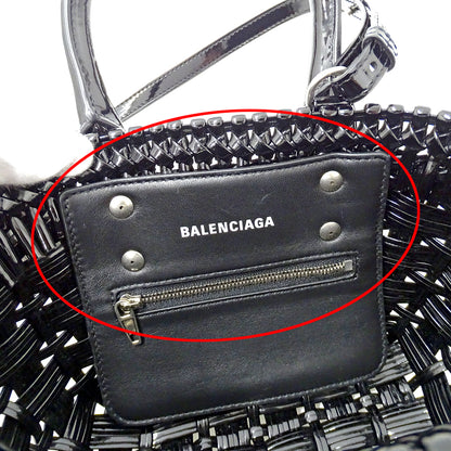 BALENCIAGA バレンシアガ ビストロ XXS 2wayバッグ ブラック 678028 エナメル レディース 【中古】