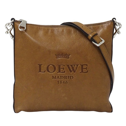 LOEWE ロエベ ヘリテージ ショルダーバッグ ブラウン レザー レディース 【中古】
