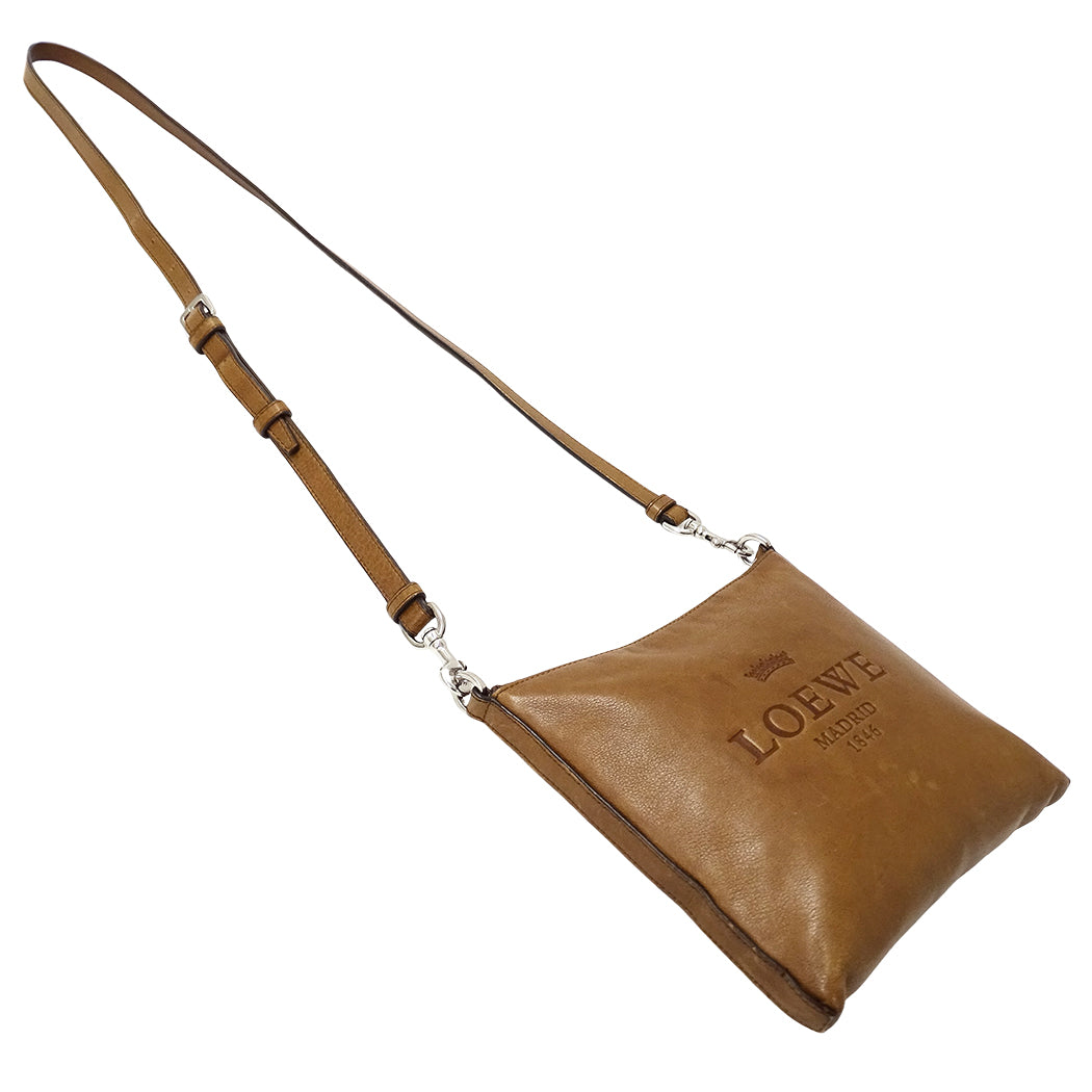 LOEWE ロエベ ヘリテージ ショルダーバッグ ブラウン レザー レディース 【中古】