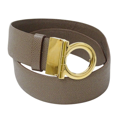 Ferragamo フェラガモ ガンチーニ ベルト グレージュ レザー メンズ 【中古】