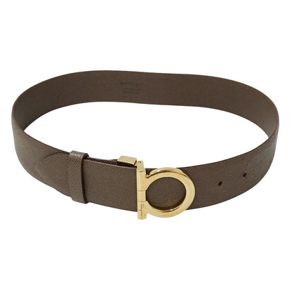 Ferragamo フェラガモ ガンチーニ ベルト グレージュ レザー メンズ 【中古】