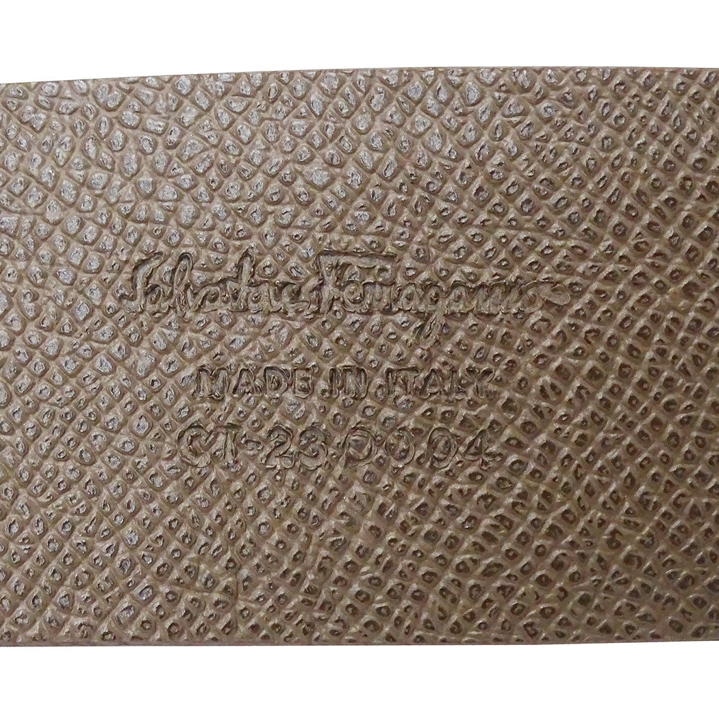 Ferragamo フェラガモ ガンチーニ ベルト グレージュ レザー メンズ 【中古】