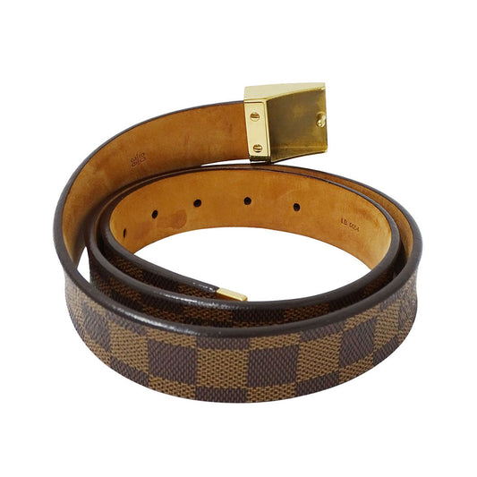 LOUIS VUITTON ルイ・ヴィトン サンチュール・キャレ ベルト ダミエ ブラウン M6802 ダミエキャンバス メンズ 【中古】