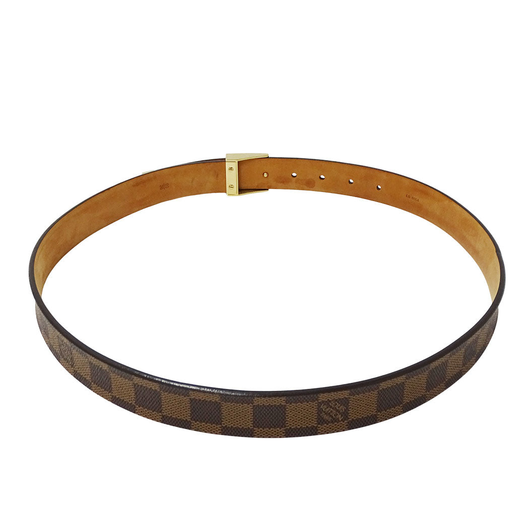 LOUIS VUITTON ルイ・ヴィトン サンチュール・キャレ ベルト ダミエ ブラウン M6802 ダミエキャンバス メンズ 【中古】
