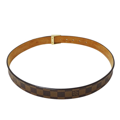 LOUIS VUITTON ルイ・ヴィトン サンチュール・キャレ ベルト ダミエ ブラウン M6802 ダミエキャンバス メンズ 【中古】