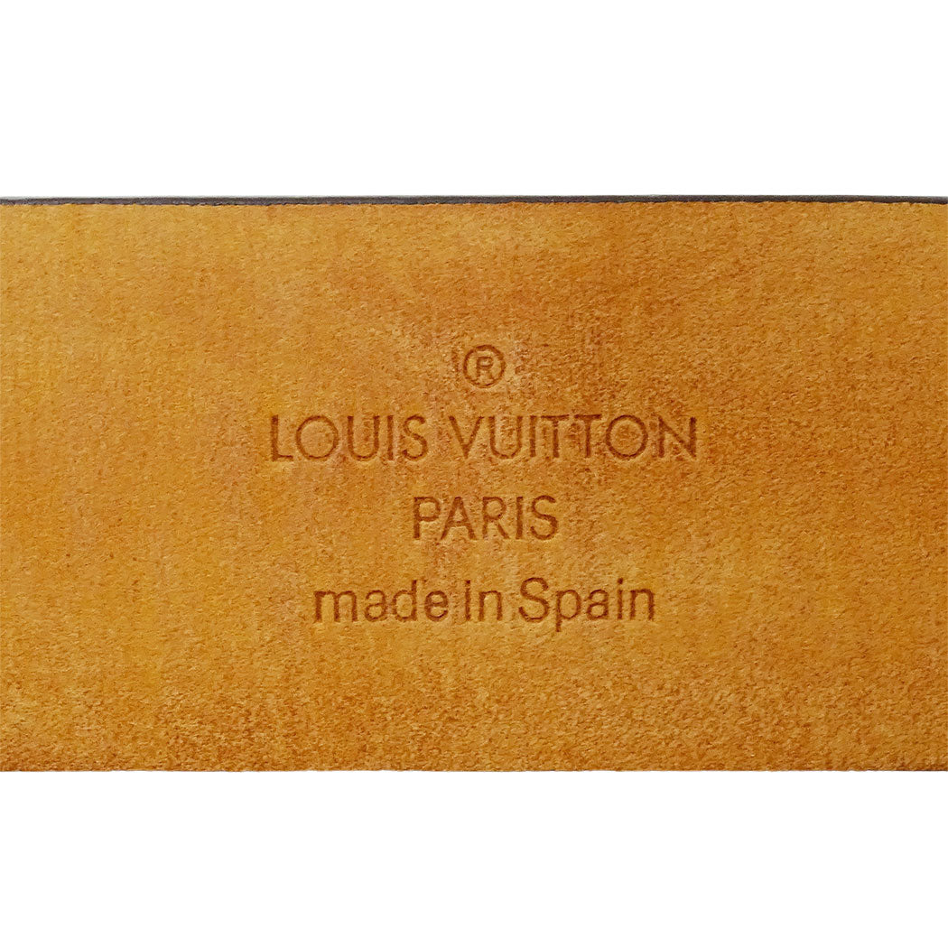 LOUIS VUITTON ルイ・ヴィトン サンチュール・キャレ ベルト ダミエ ブラウン M6802 ダミエキャンバス メンズ 【中古】