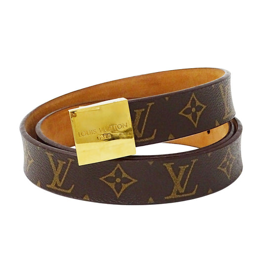 LOUIS VUITTON ルイ・ヴィトン サンチュールキャレ ベルト モノグラム ブラウン M6800 モノグラムキャンバス レディース メンズ 【中古】