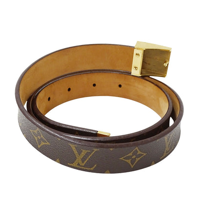 LOUIS VUITTON ルイ・ヴィトン サンチュールキャレ ベルト モノグラム ブラウン M6800 モノグラムキャンバス レディース メンズ 【中古】
