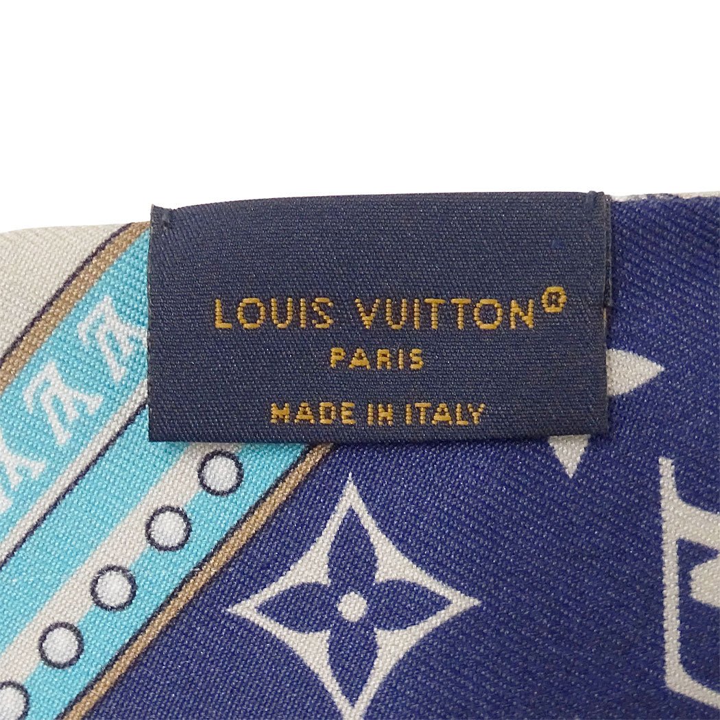 LOUIS VUITTON ルイ・ヴィトン バンドーBB・アルティメット スカーフ ブルーマリーヌ M77778 シルク レディース 【中古】