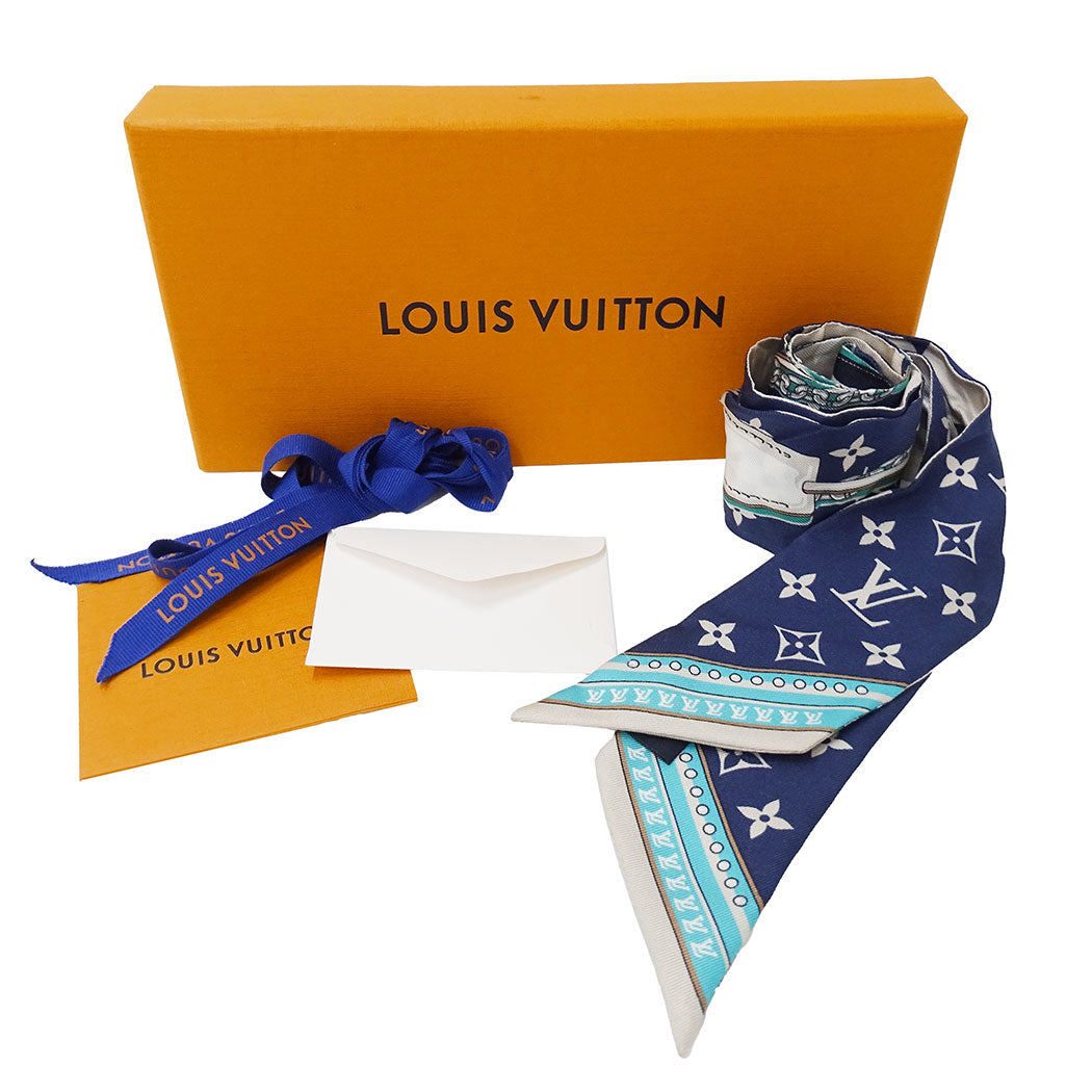 LOUIS VUITTON ルイ・ヴィトン バンドーBB・アルティメット スカーフ ブルーマリーヌ M77778 シルク レディース 【中古】