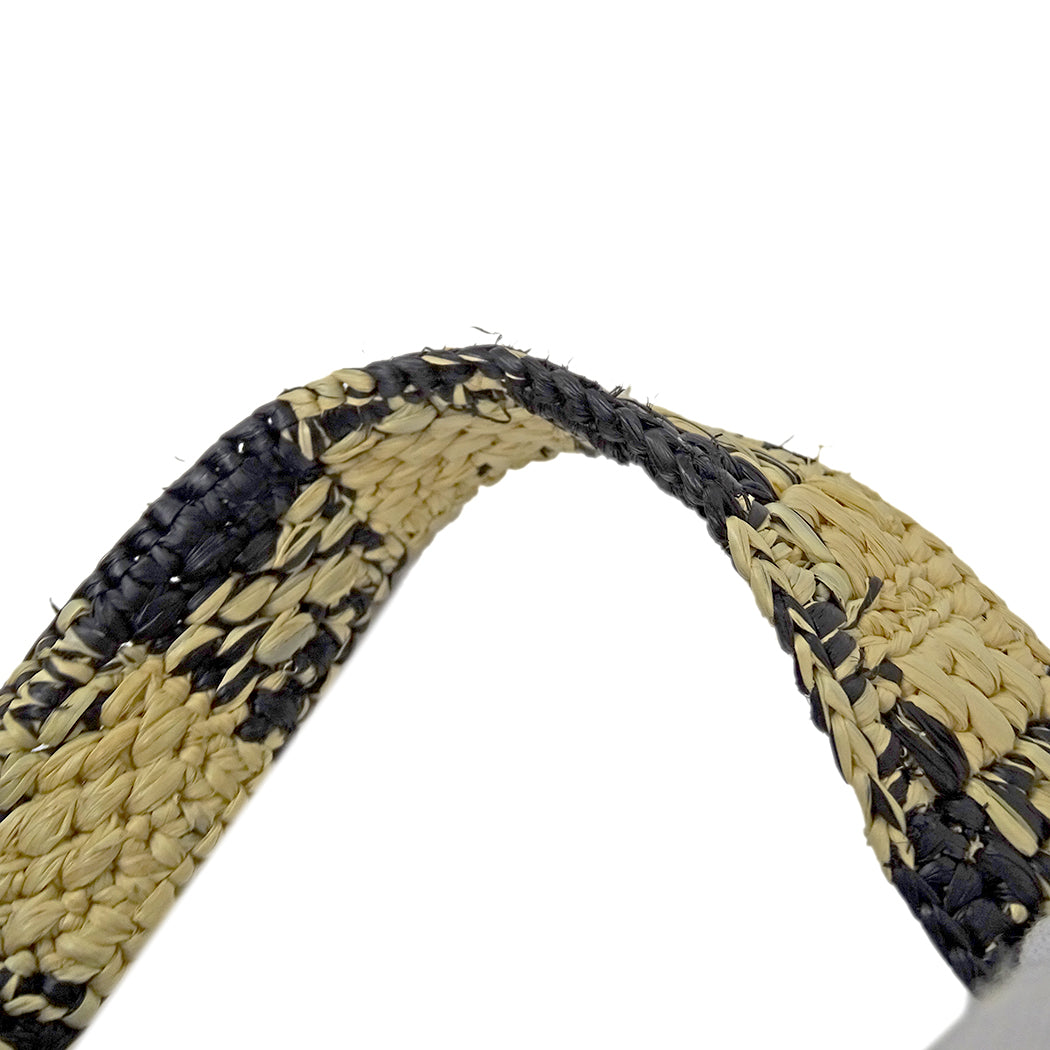 LOEWE ロエベ フォントトート ミニ 2wayバッグ ナチュラル ブラック ラフィア レディース 【中古】