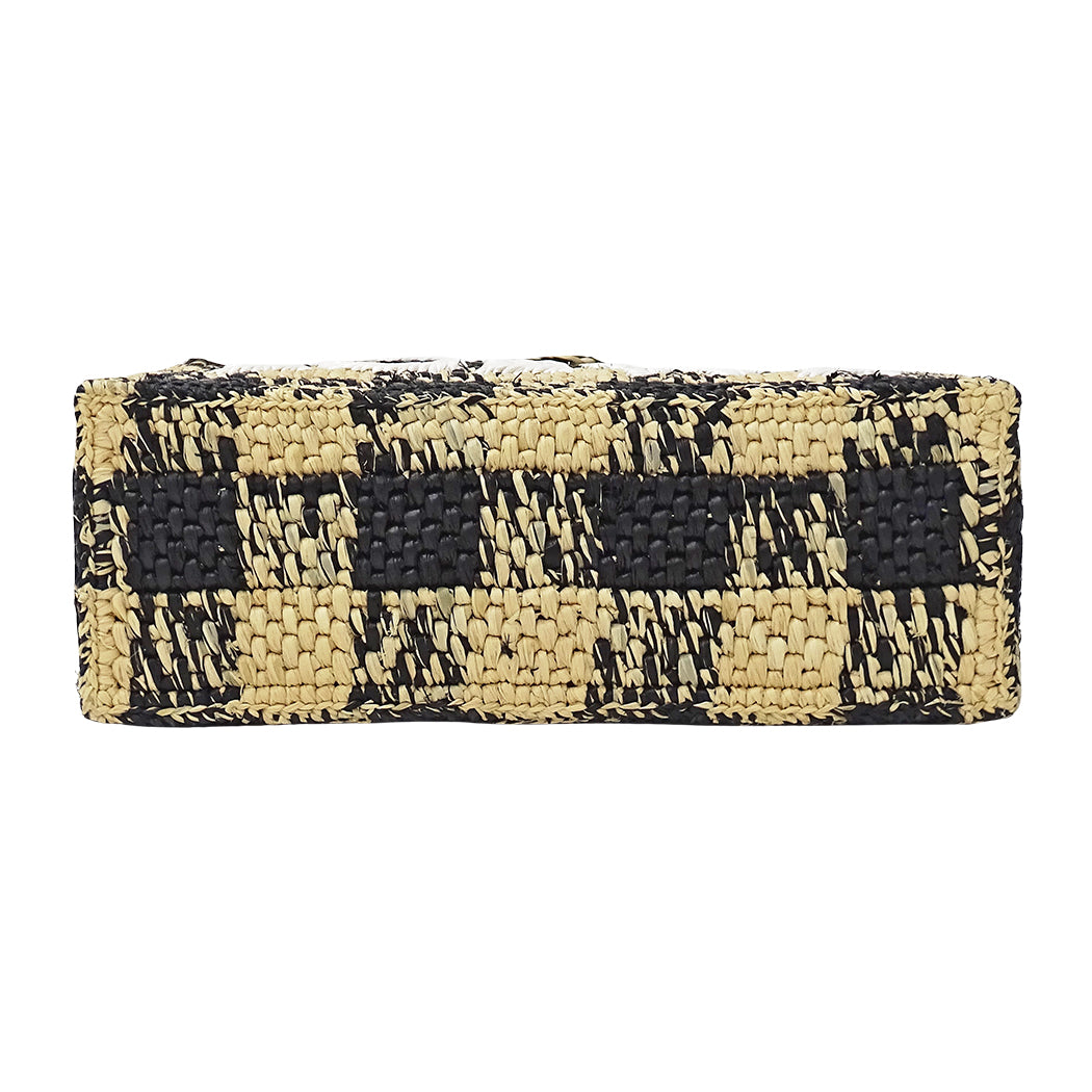 LOEWE ロエベ フォントトート ミニ 2wayバッグ ナチュラル ブラック ラフィア レディース 【中古】