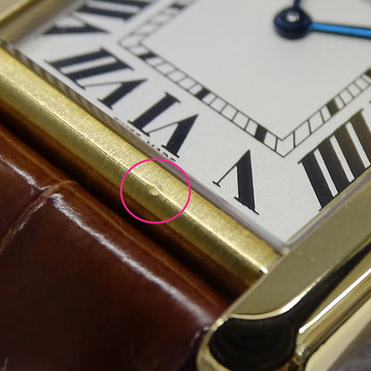 Cartier カルティエ タンクソロ SM W1018755 レディース 腕時計 クオーツ 750YG レザー 磨き済み【中古】