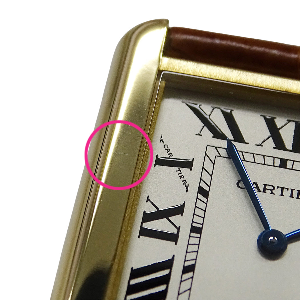 Cartier カルティエ タンクソロ SM W1018755 レディース 腕時計 クオーツ 750YG レザー 磨き済み【中古】