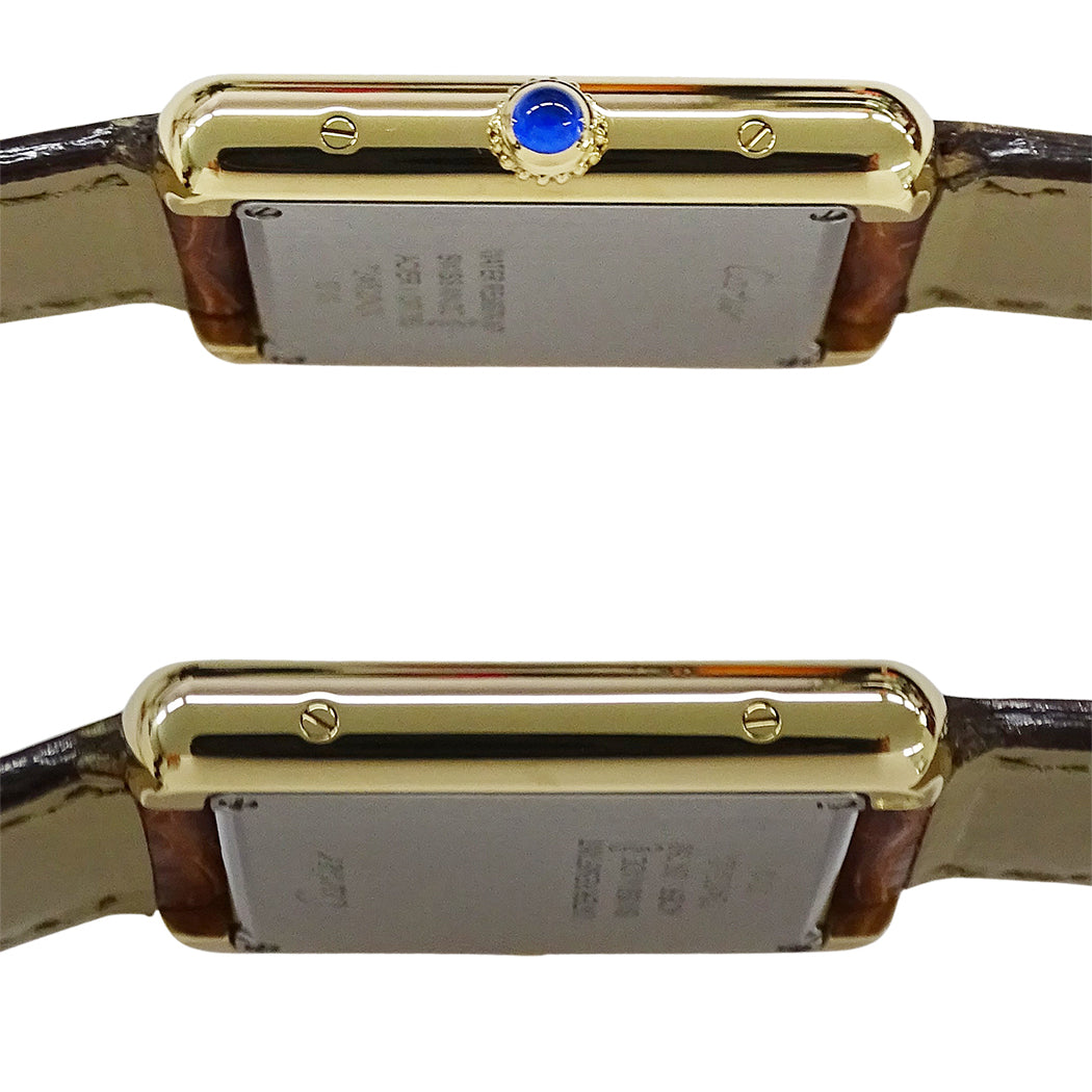 Cartier カルティエ タンクソロ SM W1018755 レディース 腕時計 クオーツ 750YG レザー 磨き済み【中古】
