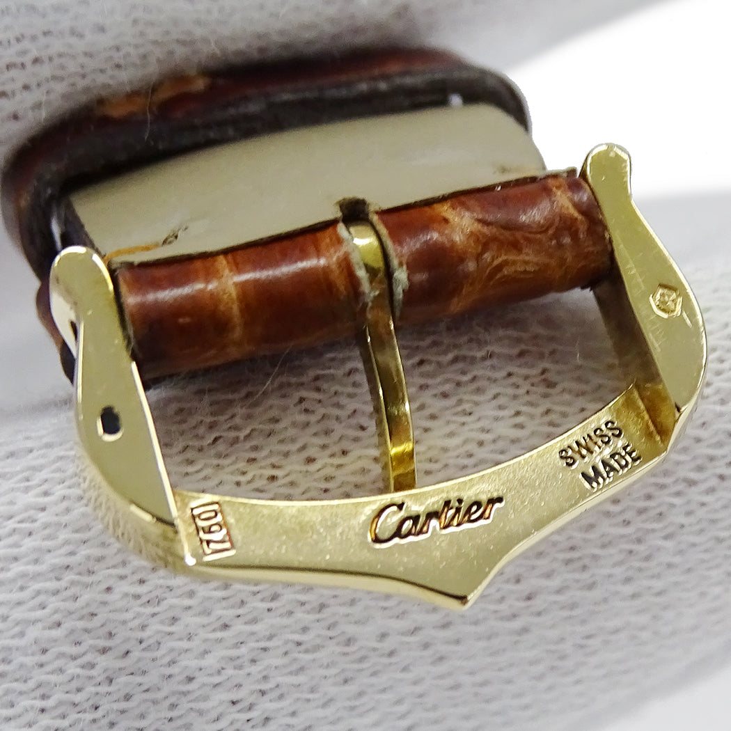 Cartier カルティエ タンクソロ SM W1018755 レディース 腕時計 クオーツ 750YG レザー 磨き済み【中古】