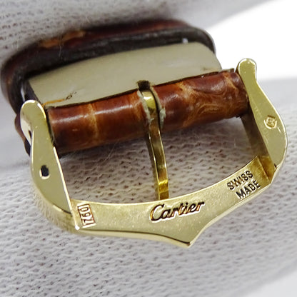 Cartier カルティエ タンクソロ SM W1018755 レディース 腕時計 クオーツ 750YG レザー 磨き済み【中古】
