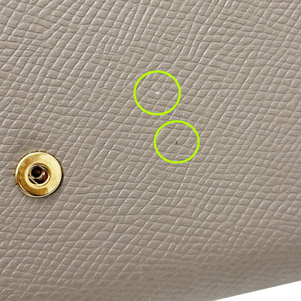 CELINE セリーヌ 長財布 グレージュ レザー レディース 【中古】