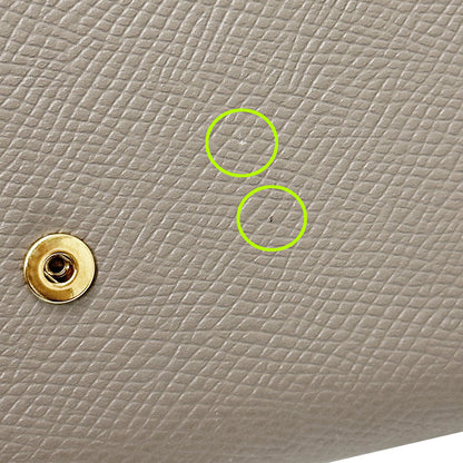 CELINE セリーヌ 長財布 グレージュ レザー レディース 【中古】