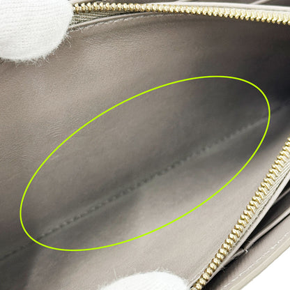 CELINE セリーヌ 長財布 グレージュ レザー レディース 【中古】