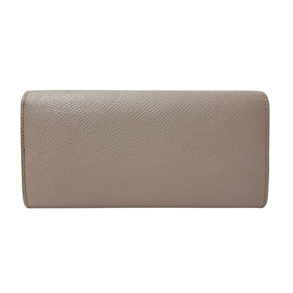 CELINE セリーヌ 長財布 グレージュ レザー レディース 【中古】