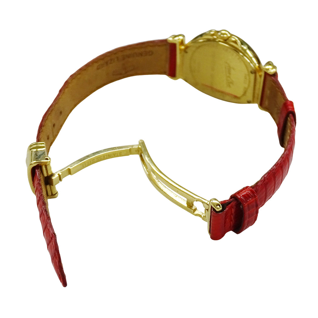 Jean d'Eve ジャンイヴ 032453 レディース 腕時計 レトログラード クオーツ GP レザー【中古】
