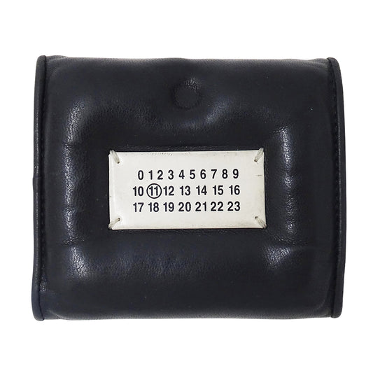 Maison Margiela メゾン マルジェラ 三つ折り財布 グラムスラム ブラック レザー レディース メンズ 【中古】